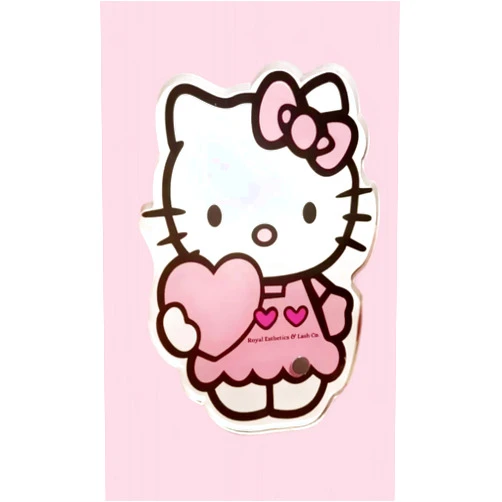 Royal Esthetics & Lash Co. Lash Extension Tiles (Hello Kitty - Holding Heart)