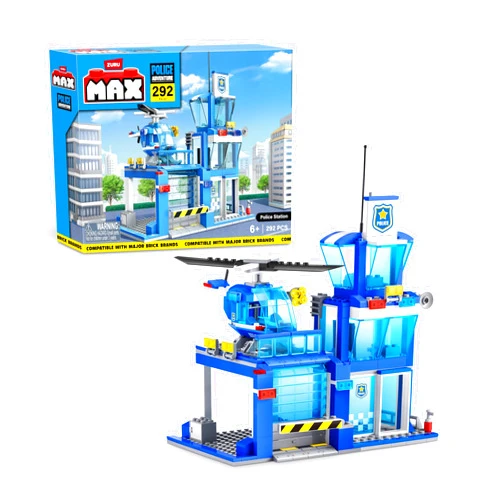 Max Build More MAX Adventure Police Station Playset (292 Pieces) Building Bricks Toys for Kids 5+ Create Vehicles and More UNbox Discover