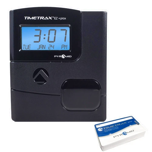 Pyramid Time Systems -TimeTrax Automated Proximity Time and Attendance with Pyramid TTEZ Time Clock System with Software Download [PPDLAUBKN], RFID - No Touch Employee Punch in - Black