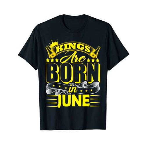 Kings Are Born In June Gifts Tee's Signature Tees Mens Kings Are Born In June Gemini Cancer Zodiac Birthday Party T-Shirt