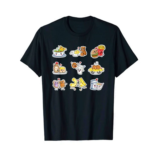 Food is my Valentine by PixelFox Funny Food Couples Gift Bacon Eggs Guac Chips Mac N Cheese T-Shirt