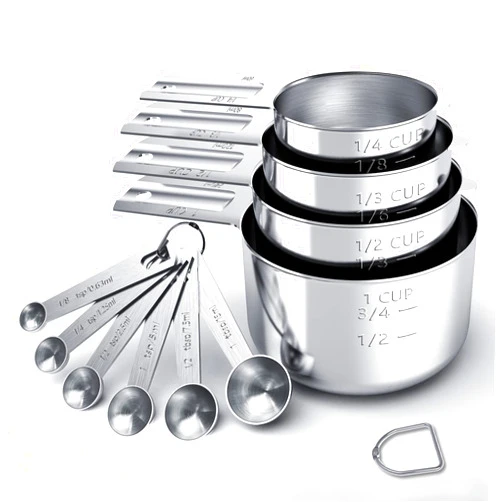 TILUCK Stainless Steel Measuring Cups & Spoons Set, Cups and Spoons,Kitchen Gadgets for Cooking & Baking (Medium)