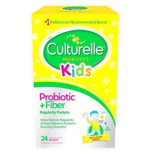 Culturelle Kids Probiotic + Fiber Packets (Ages 1+) - 24 Count - Digestive Health & Immune Support - Helps Restore Regularity (Packaging may vary)