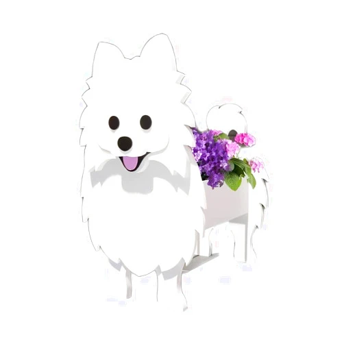 Bamboo's Grocery LoKii Pomeranian Dog Planter, Cute Dog Plant Pot, Animal Shape Plant Containers, for Outdoor Indoor and Garden Decoration Plants