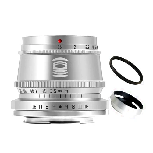 TTArtisan 35mm F1.4 APS-C Format Large Aperture Manual Focus Fixed Lens for L Mount Camera Silver for Leica T CL TL TL2 Sigma FP