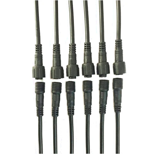 HUALAND 6 Pair Black 3 Pin Waterproof Connector，Waterproof Male Female Connector Cable led Connector，led 3 pin Waterproof Connector ，for for Garden Lights Path Lighting,Indoor/Outdoor LED Strip Lights