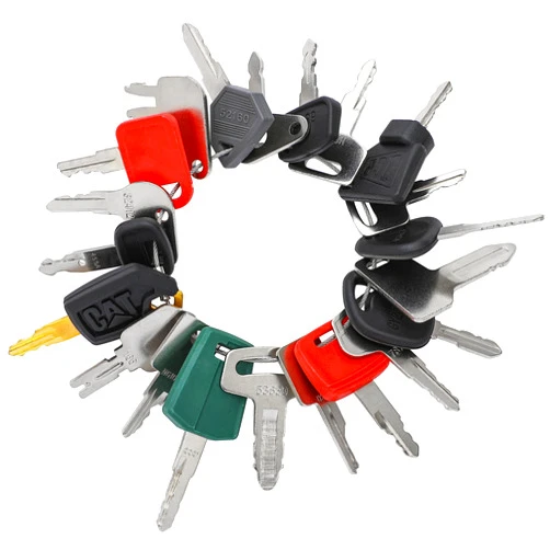 Yasashii 21 Heavy Construction Equipment Key Set fits Cat, JD, Case, Komatsu, Hyster, Kubota, JCB, Bobcat, Daewoo, JLG, Toyota & More, Master Ignition Key for Workers and Opeartors