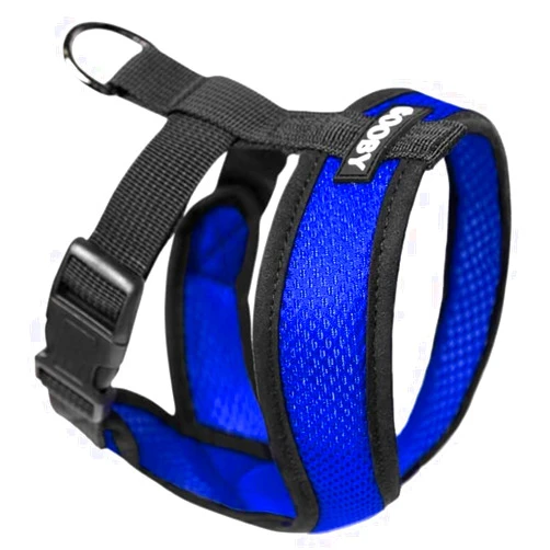 Gooby Comfort X Head In Harness - Blue, Medium - No Pull Small Dog Harness, Patented Choke-Free X Frame - Perfect on the Go Dog Harness for Medium Dogs No Pull or Small Dogs for Indoor and Outdoor Use
