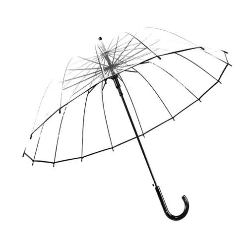 Loyaltaling Wedding Umbrella Automatic Open Rounded Clear Umbrella Windproof Bubble Umbrella J Handle Large Canopy Stick Umbrella for Bride Groom Photography Rain Ceremony Pvc Dome Transparent Umbrella
