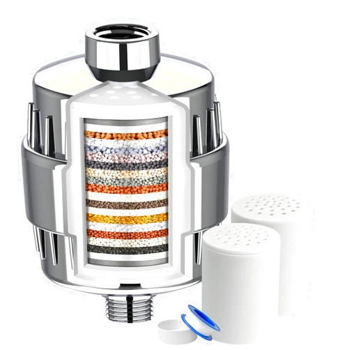 Puiuisoul 20-Stage Shower Filter Head for Hard Water, with 2 Cartridges, High Output Shower Water Filter to Remove Chemicals, Chlorine and Fluoride