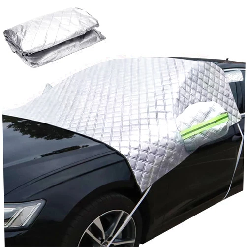 HHBWM Car Windscreen Snow Cover Thick Windshield Covers with Two Mirror Reflective Bar Covers Frost Sun Dust Water Resistent Covers