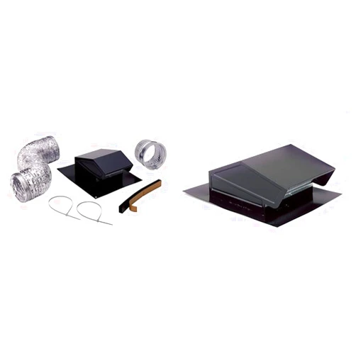 Broan-NuTone RVK1A Roof Vent Kit, Black & 634M Steel Roof Cap for 6