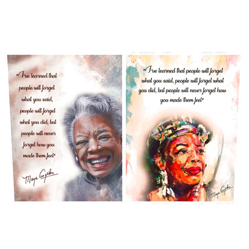 CHAKRIK Maya Angelou, F Scott Fitzgerland, Mother Teressa, Mark Twain Quotes Wall Art Positive Quotes Wall Decor Artwork Woman Wall Motivational Wall Decor (Light White)