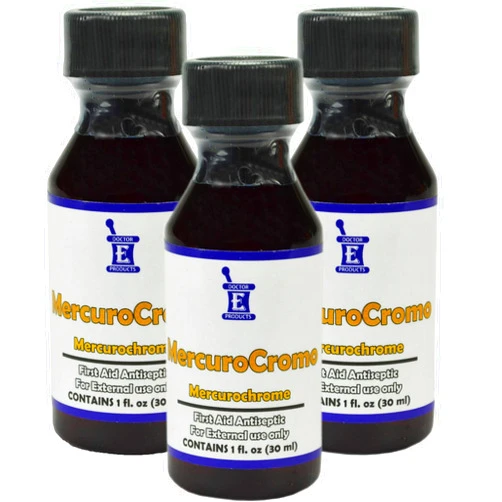 ELP ESSENTIAL Mercurochrome Antiseptic Mercuro Cromo 1oz 3 Pack