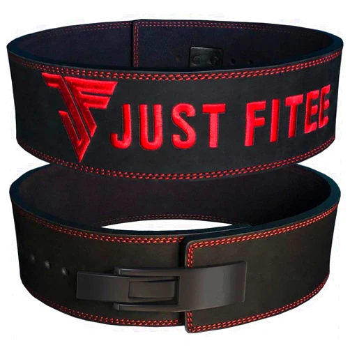 Just Fitee Forever Lever Belt / Weight Lifting Belt PRO - 10mm - 4 inch Wide Power Back Support for Weightlifting, Deadlifting ,Strength Training, Strongman, Gym and Fitness with stainless steel Lever Buckle S-5XL