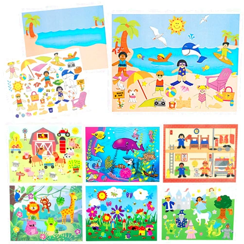 Super Secret Surprise Sack 14 Make-A-Sticker Scene Variety Pack (11 x 8.5 Inches, 7 Different Scenes x 2 Each = 14 Total)