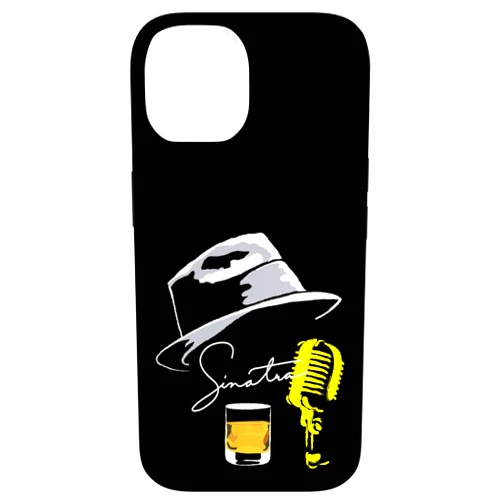 JLGR Creations iPhone 14 Sinatra Hat, Drink & Microphone Design Case