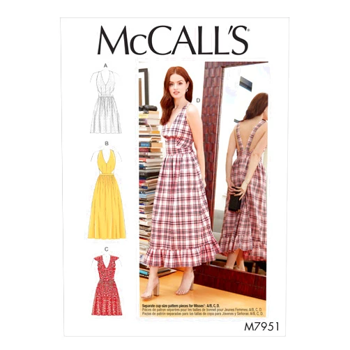 McCall's Patterns McCall's Women's Ankle Length Sleeveless Dress, Sizes 4-12 Sewing Pattern, White