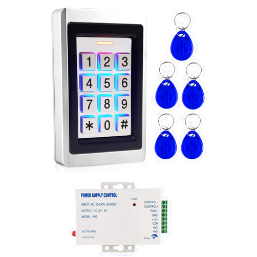 Toncont Door Access Control System, Password Keypad + Power Supply Control Suitable for Apartment, Office, Access Control, Off-Limit Area, Hotel Locks, School Campus Access, Identification, Parking lot Entry