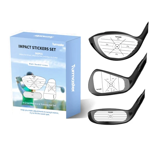 Turmaster 360PCS Golf Impact Tape Set, Golf Clubs Impact Stickers for Woods Irons and Putters, Useful Golf Training Aid Labels for Self-Teaching Golf Swing Practice & Ball Hitting Recorder
