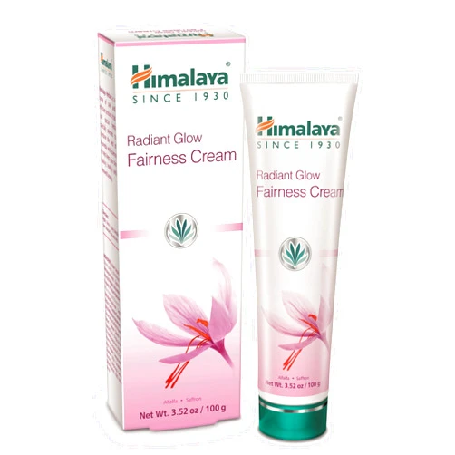 Himalaya Radiant Glow Fairness Cream for Dark Spots, Eye Bags and Under Eye Circles, Free from Parabens and Bleach, Moisturizing and Brightening Cream with Saffron and Alfalfa, 3.52 oz (100 g)