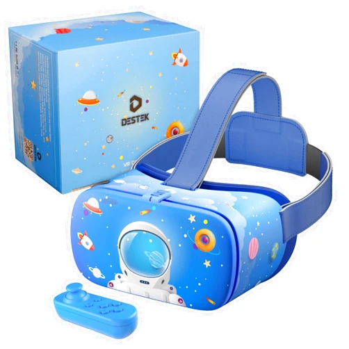 DESTEK VR Dream Headset for Kids, Gift Ideas for Explore The Unknown, 110° FOV Anti-Blue Light Eye Protected HD Virtual Reality Headset
