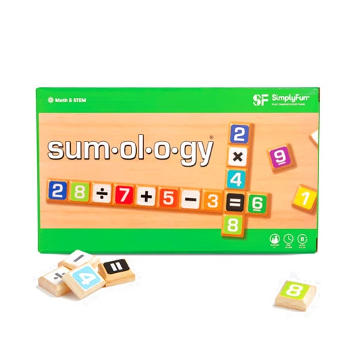 SimplyFun Sumology Math Game - One of The Most Fun Math Games for Kids Ages 8-12 - Practice Addition, Subtraction, Multiplication and Division - 2 or More Players or Play in Teams!