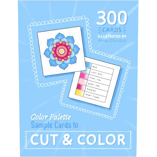 Anna Grunduls Design,Anna Grunduls Crafts Color Palette Sample Cards to CUT & COLOR: Square Cards for Color Palette Testing and Sampling for Adult Coloring Artists, Painters, Illustrators