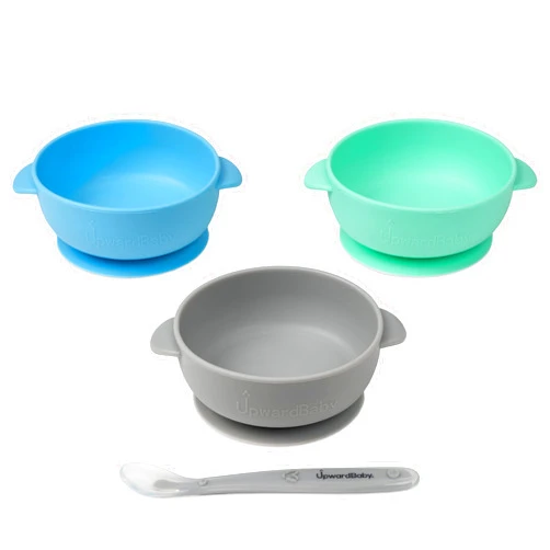 UpwardBaby Silicone Suction Bowls for Baby - Silicone Baby Bowls and Spoons - Baby Food Bowls Suction - Baby Bowl and Spoon Set - Kids Suction Bowls - Silicone Bowls for Toddlers - Kids Silicone Bowls