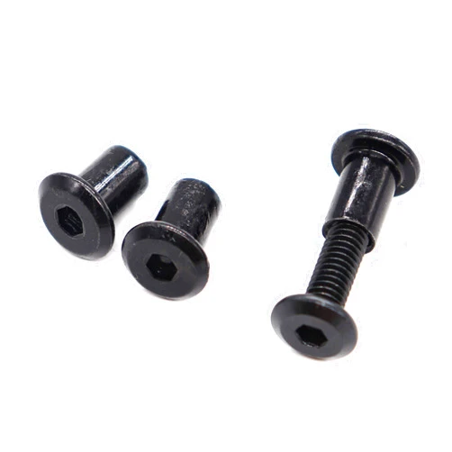 binifiMux 10-Pack M6 25mm Black Socket Cap Screws Barrel Nuts Kit for Crib Furniture Bed