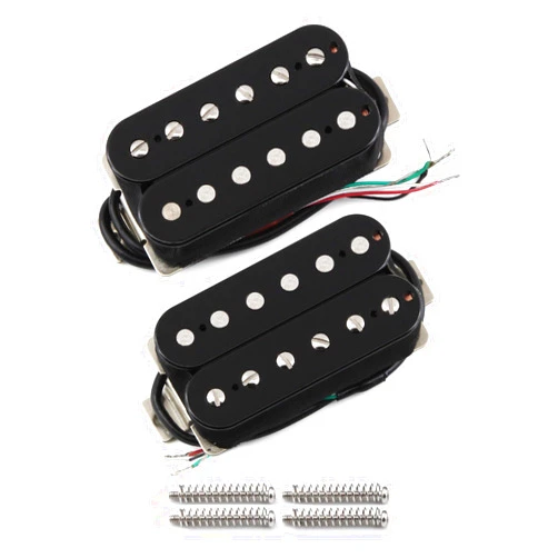 FLEOR Alnico 5 Guitar Pickup Double Coil Humbucker Pickups Neck and Bridge Set Black