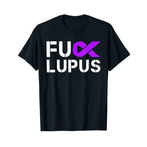 Lupus Warrior Tee's Fuck Lupus Shirt Lupus Awareness Month Purple Ribbon T-Shirt