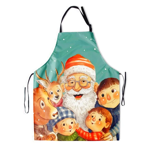 DZGlobal Seasonal Art Apron Artist Kitchen Chef Aprons Pattern Bibs Aprons for Cooking Baking Painting Gardening