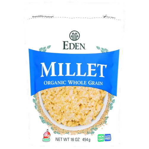 Eden Foods Organic Whole Grain Millet, Gluten Free & Non-GMO, 16 Oz (Pack of 12)
