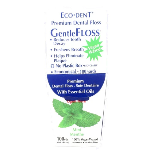 Eco-Dent Premium Dental Floss GentleFloss, Mint Flavored 100 yards (Pack of 5)