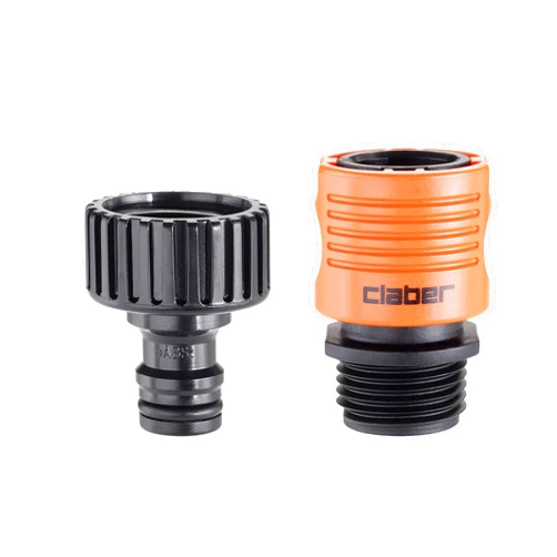 Claber 8458 Connector, Adapter, Black, Orange