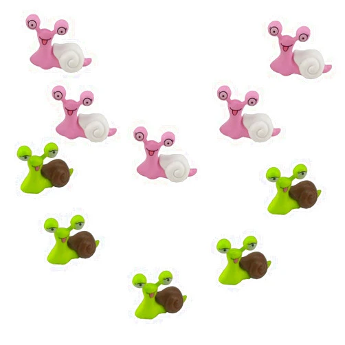 yueton Pack of 10 Garden Ornament Miniature Snail Figurine Resin Craft Fairy Dollhouse Decor Bonsai Plant Decoration