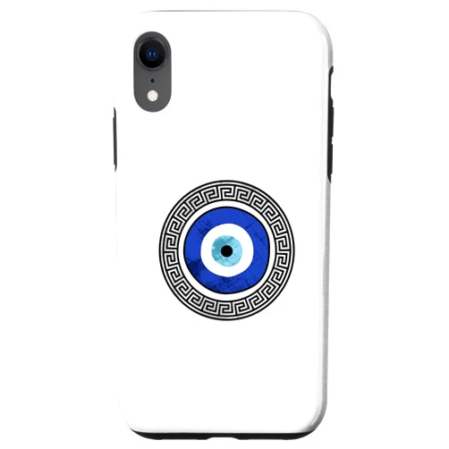 The Greek Key Merch Soulz iPhone XR Greek Evil Eye Mati Design for Men or Women Greek Key Print Case