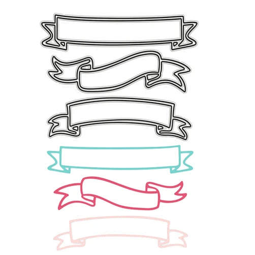 Paleery@FC beautyshoppingstore 3pcs Banners Tag Label Ribbon Metal Die Cuts Lace Bow Tag Lable Cutting Dies Cut Stencils DIY Invitation Card Scrapbooking Album Decorative Silver 53 71MM2 08 x2 79