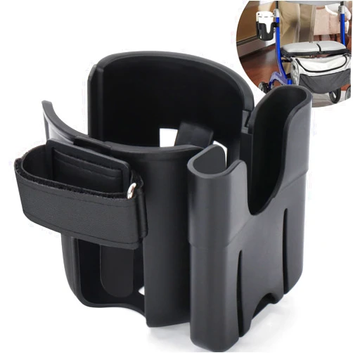 WEIGUZC Strap-on Walker Cup and Phone Holder Compatible with Drive Medical Nitro Rollator Walkers