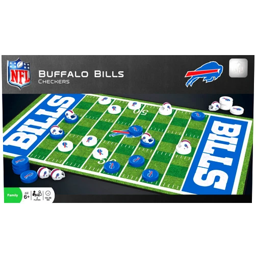 MasterPieces NFL Buffalo Bills Checkers Board Game Set, For 2 Players, Ages 6+