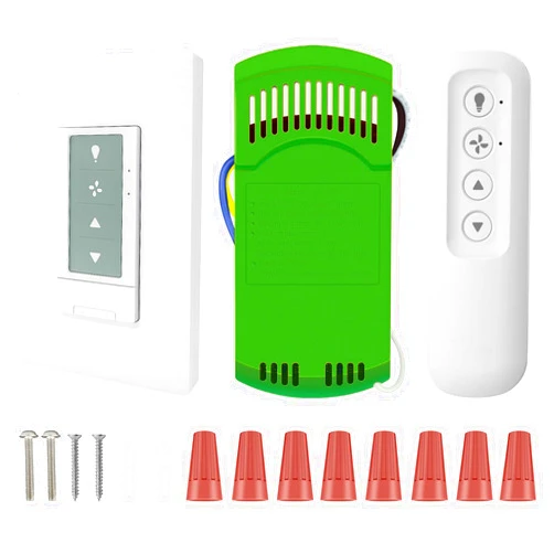 COREBAY Universal Ceiling Fan Remote Control Kit, Wall Remote Switch with Light Dimmer and 3 Speeds, Replacement for Hunter Hampton Bay Harbor Breeze, Include Wall Switch, Remote Control and Receiver