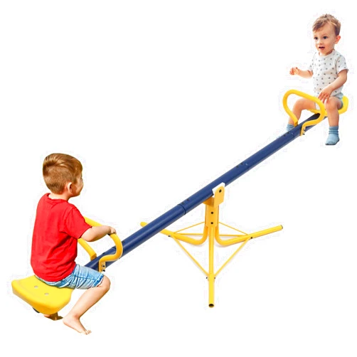 Feblomst Teeter Totter, Seesaw for Kids Outdoor Play Toys, See Saw for Toddlers Ages 3-7 Heavy Duty, 360 Spin Triangle Base, Safe Round Handle, Child Size Indoor Playground Equipment, Christmas Birthday Gift