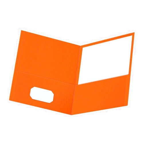 Oxford Twin-Pocket Folders, Textured Paper, Letter Size, Orange, Holds 100 Sheets, Box of 25 (57510EE)