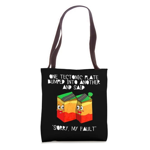 Geologists Gifts - Tectonic Plate - DressedForDuty Geology Gifts - Tectonic Plate Earthquake Science Geologists Tote Bag