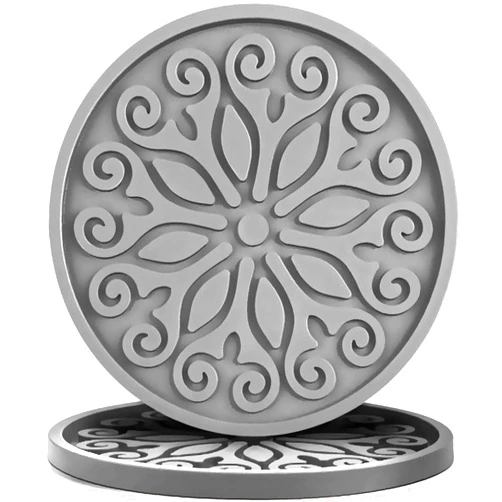 QUSUM Silicone Coasters for Drinks,Resistant Reusable Drink Coasters-Great Gift for Birthday, Housewarming,Room Decor,Holiday Party (*Gray-2Pack)