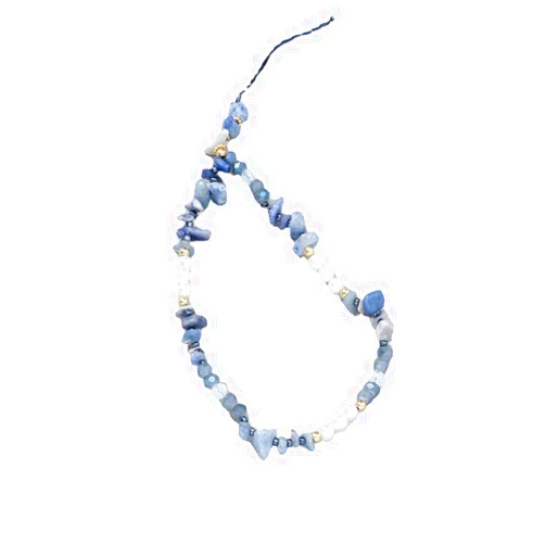 Diiker Colorful Stones Pearl Beaded Phone Charm Blue Purple Stone Cell Phone Lanyard Wrist Strap Handmade Natural Gemstone Mobile Phone Chain string Anti-Lost Lanyard Hanging Cord