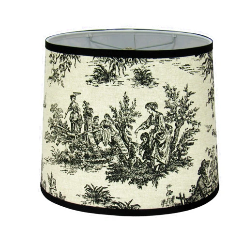 Albert Estate LTD, Black Toile Oval Lamp Shade, Hardback, Washer Fitter, 13