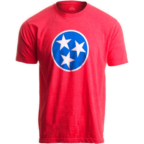 Ann Arbor T-shirt Co. Tennessee Flag | Vintage Distressed Effect Tennesseean Volunteer State T-Shirt