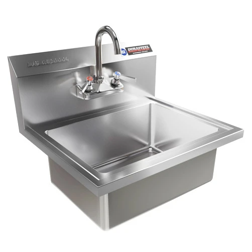 DuraSteel Stainless Steel Sink - Commercial Wall Mount Kitchen Sink - Small Hand Sink with 18